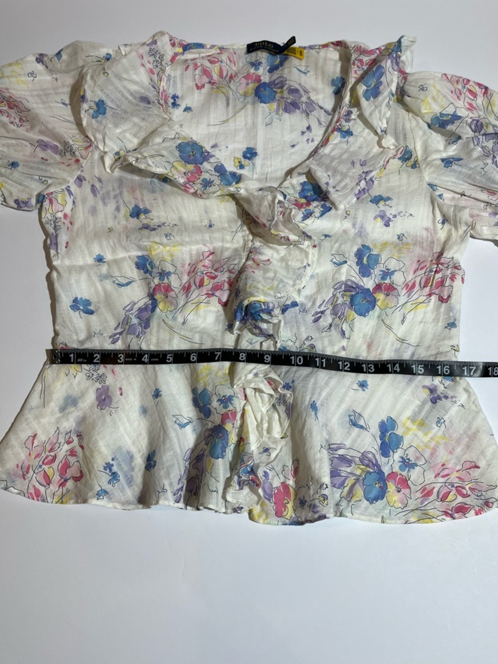 Polo Ralph Lauren Ryle Floral Print Ruffle Trim Blouse - Picture 8 of 11